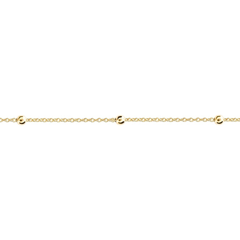 Gold Plated Silver Fine Trace Chain with Intermittent Balls Chains Carathea 