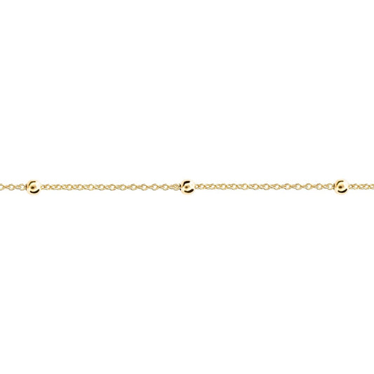 Gold Plated Silver Fine Trace Chain with Intermittent Balls Chains Carathea 