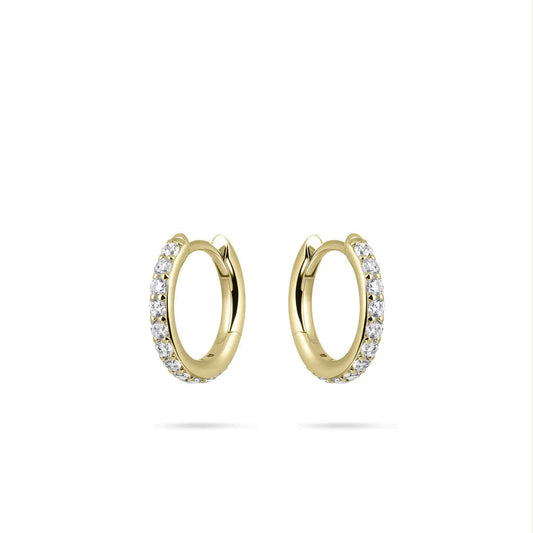 Gold Plated Silver CZ Set Hoop Earrings Earrings Gisser 