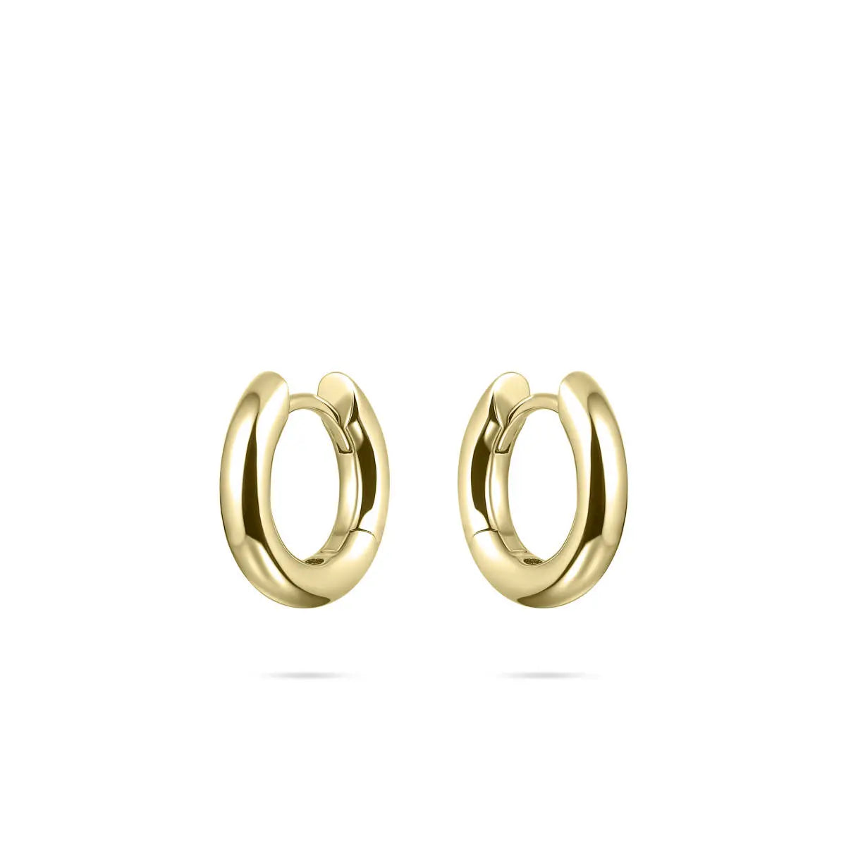 Polished Bold Gold Plated Silver Hoop Earrings Earrings Gisser 
