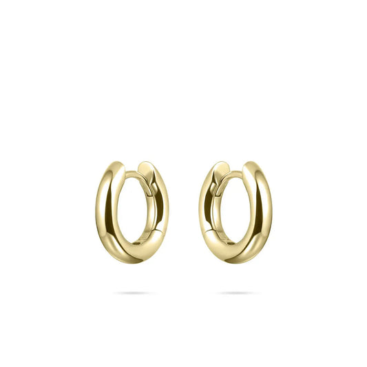 Polished Bold Gold Plated Silver Hoop Earrings Earrings Gisser 