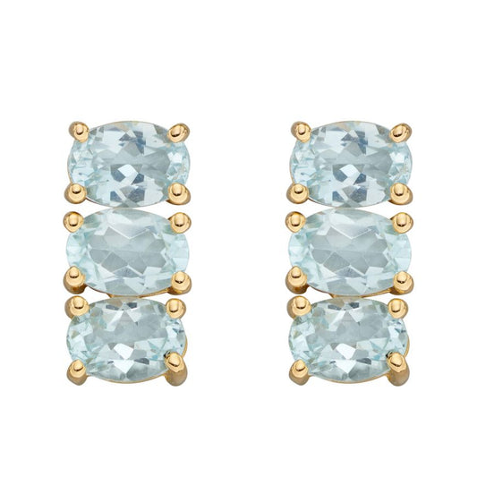 Gold Vermeil Blue Topaz Hoop Earrings Earrings Gecko 