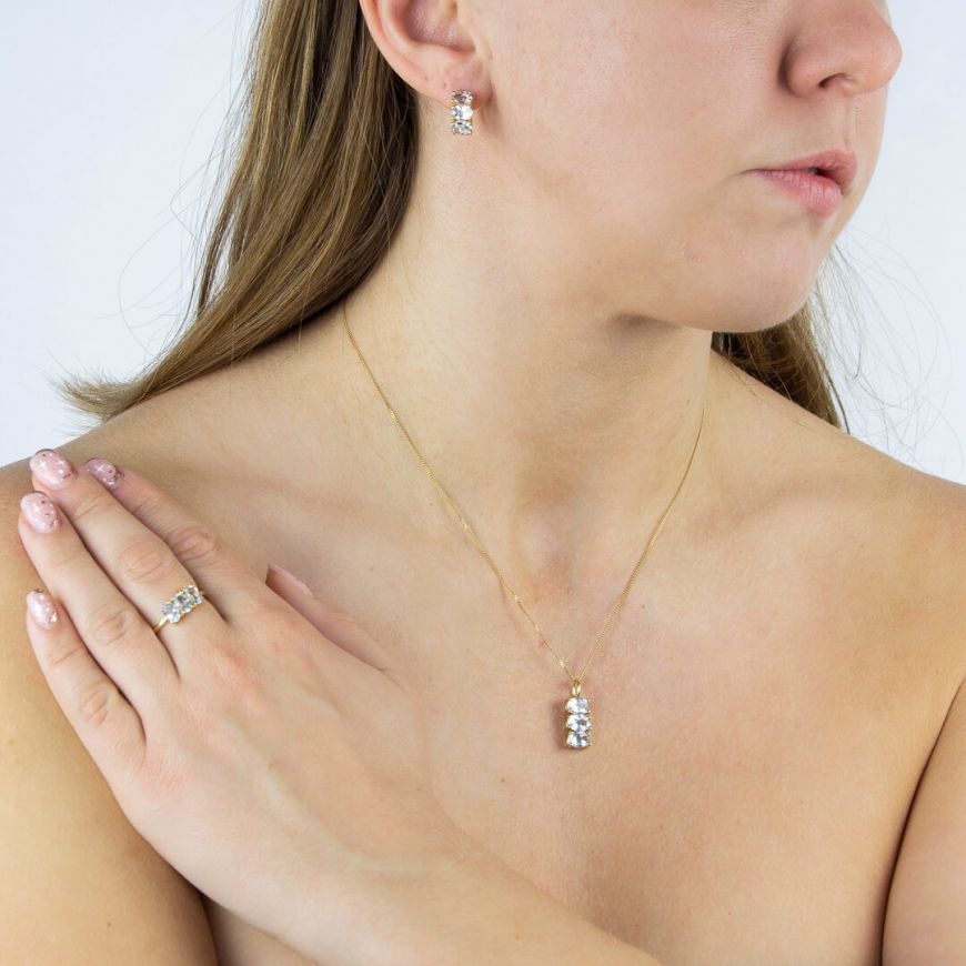 Gold Vermeil Blue Topaz Hoop Earrings Earrings Gecko