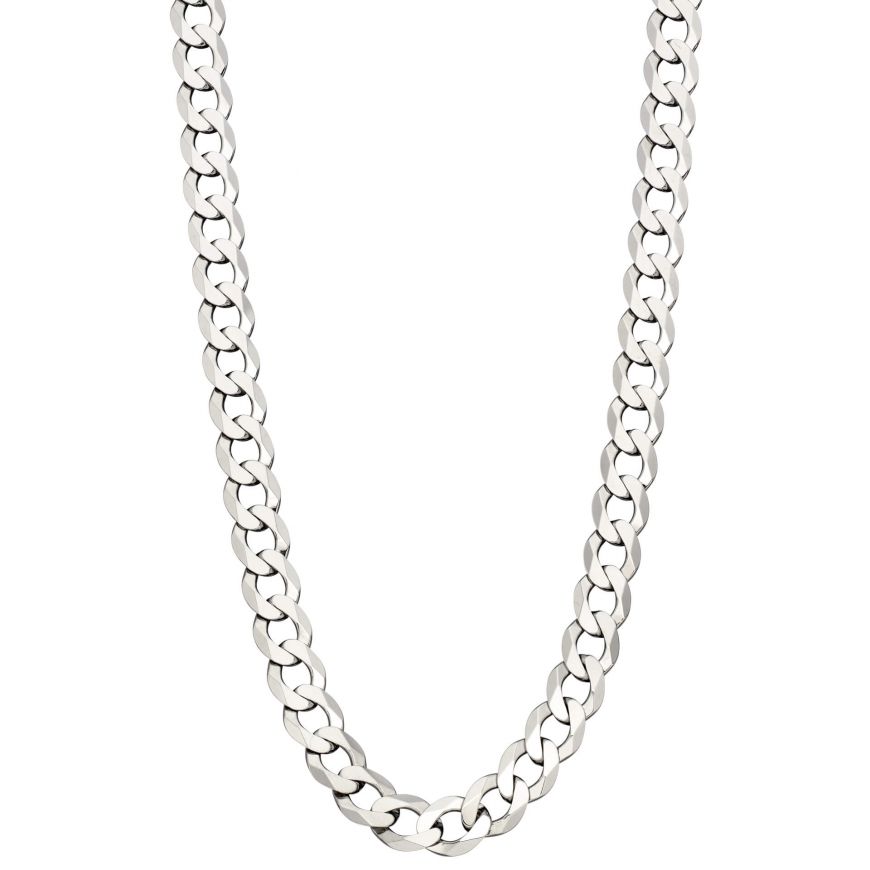 Platinum Plated Silver Curb Chain Necklace Necklaces & Pendants FRED BENNETT
