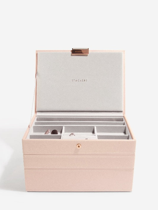 Stackers jewellery box set of 3 in blush pink Carathea Jewellers