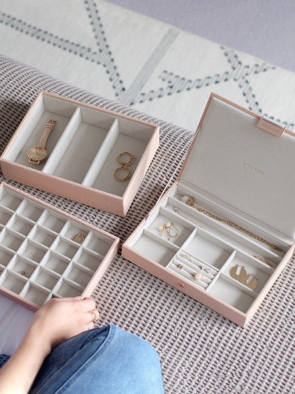 Stackers Classic Jewellery Box in Blush - Set of 3