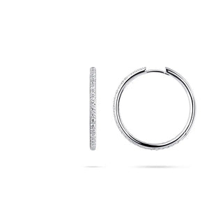 Large Sparkling Hoop Earrings with Cubic Zirconia (30mm)