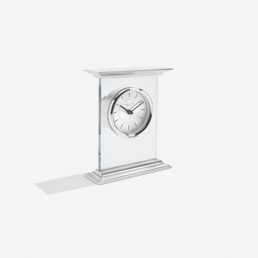Tall silver tone mantel clock - Carathea