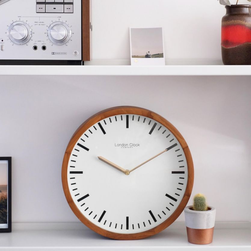 Wall clock with walnut coloured finish Carathea Jewellers