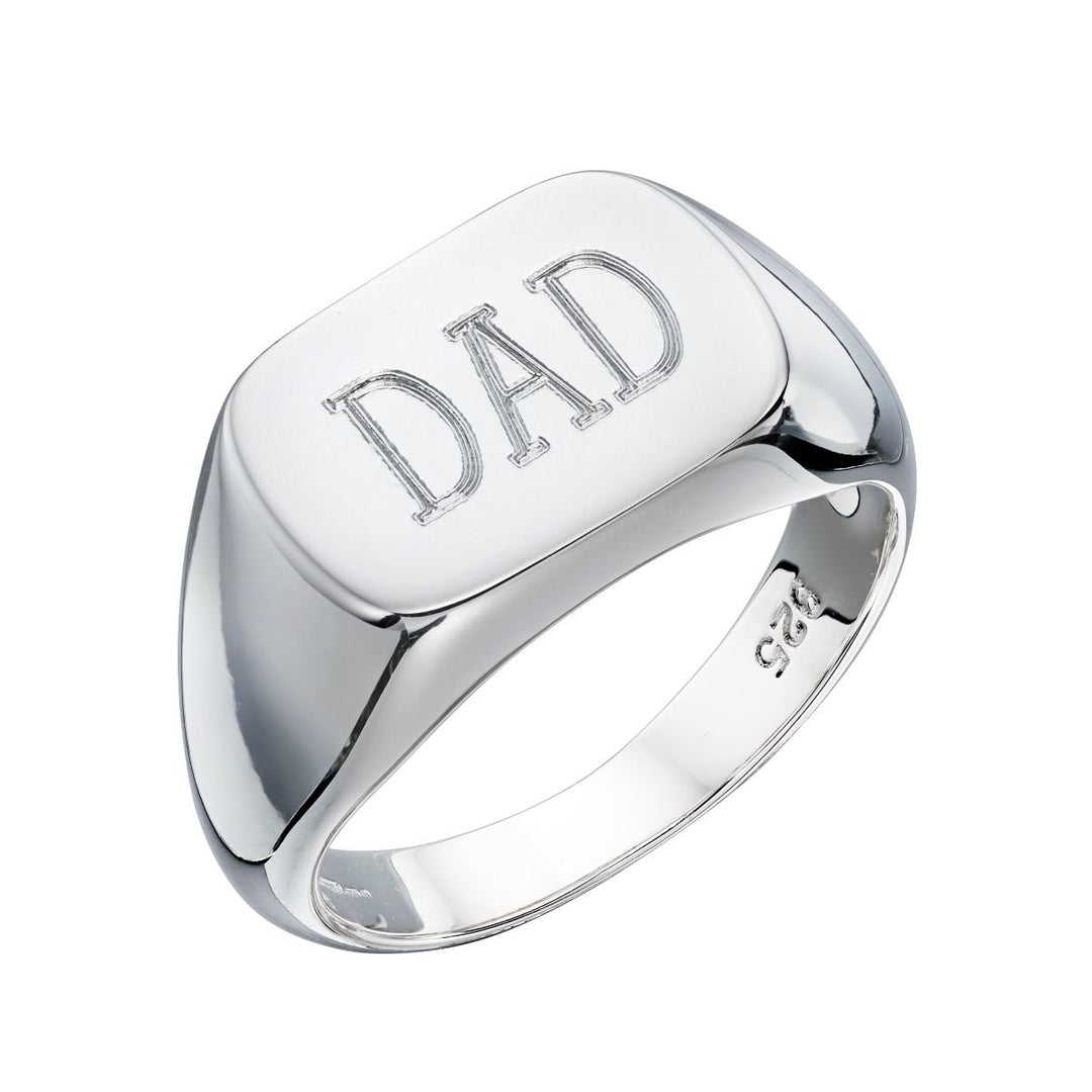 Men's Plain Signet Ring - Can be Engraved Jewellery Gecko