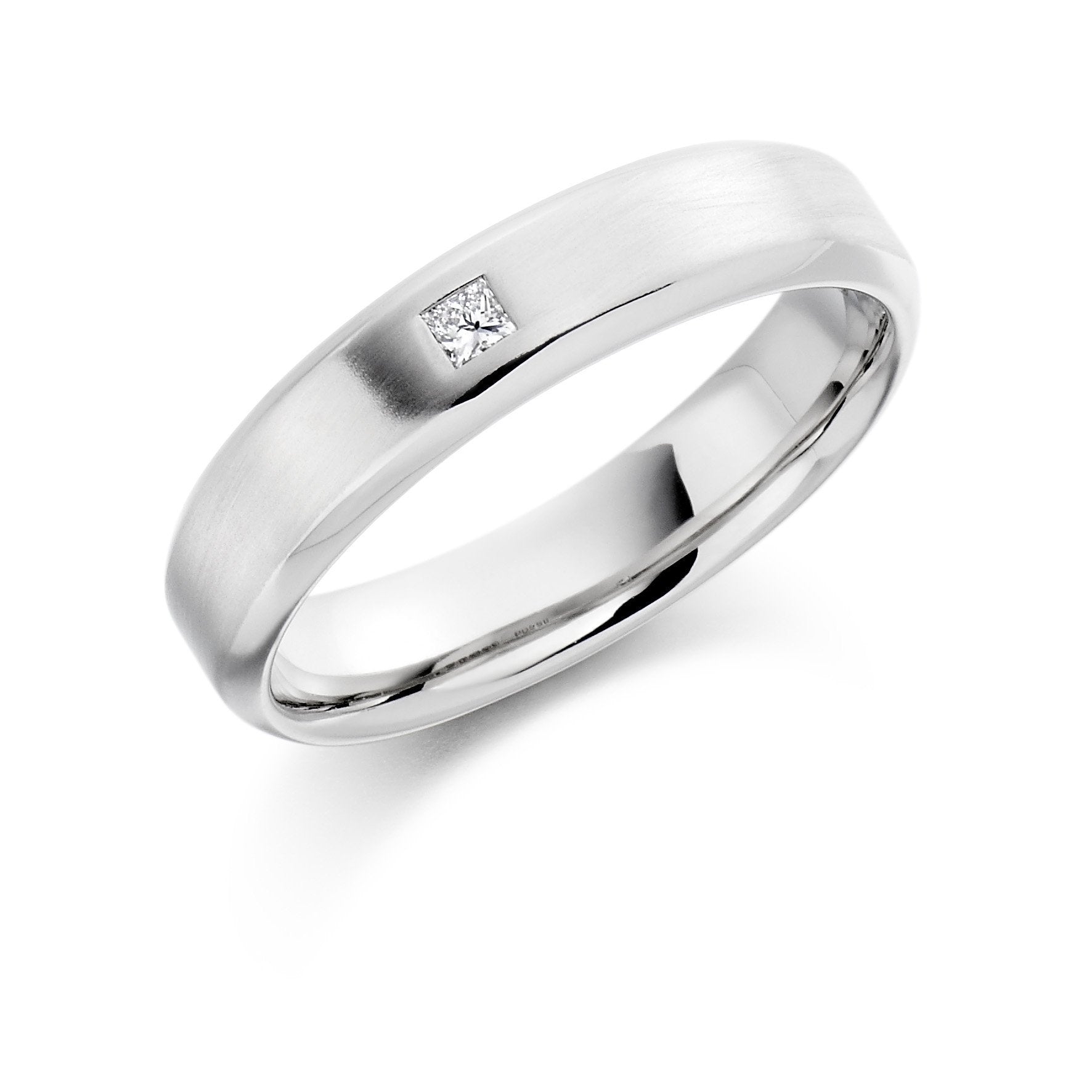 White Gold Men's Wedding Ring with Diamond Gemex S 