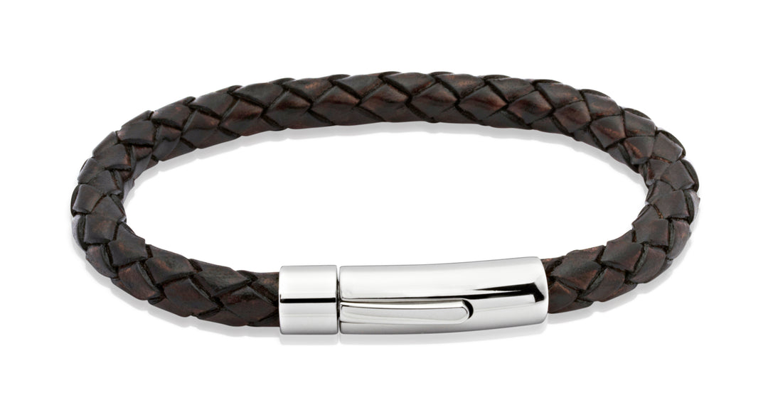 Men's Woven Leather Bracelet in Various Colours