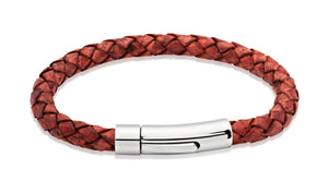 Men's Woven Leather Bracelet in Various Colours