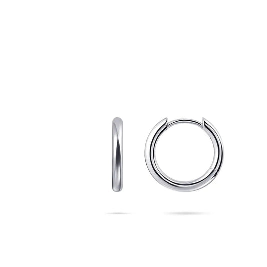 Polished Silver 15 mm Hoop Earrings Earrings Gisser 