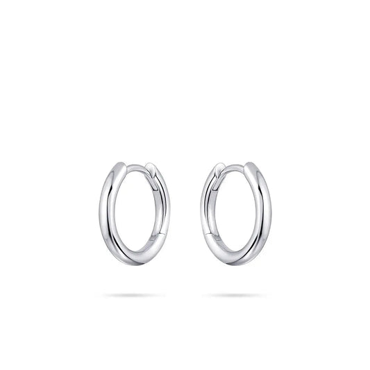 Polished Silver 15 mm Hoop Earrings Earrings Gisser 