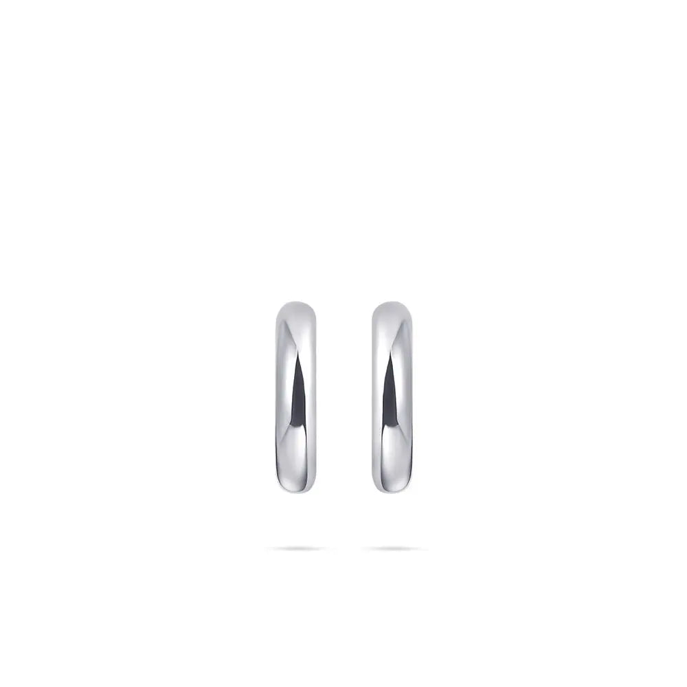 Polished Silver Bold 15 mm Hoop Earrings Earrings Gisser 