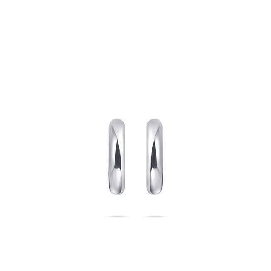 Polished Silver Bold 15 mm Hoop Earrings Earrings Gisser 