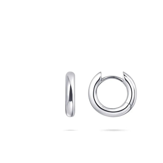 Polished Silver Bold 15 mm Hoop Earrings Earrings Gisser 