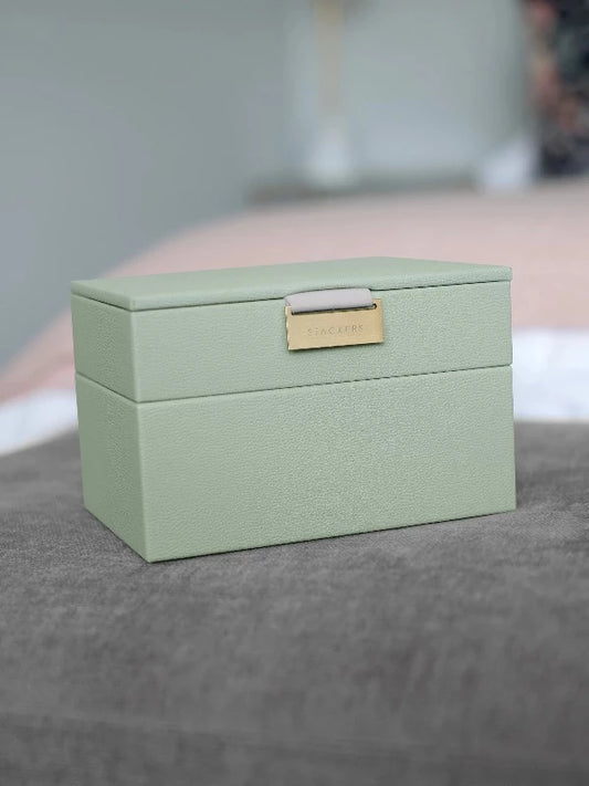 Sage Green Stackers Mini set of 2 jewellery boxes Carathea jewellery