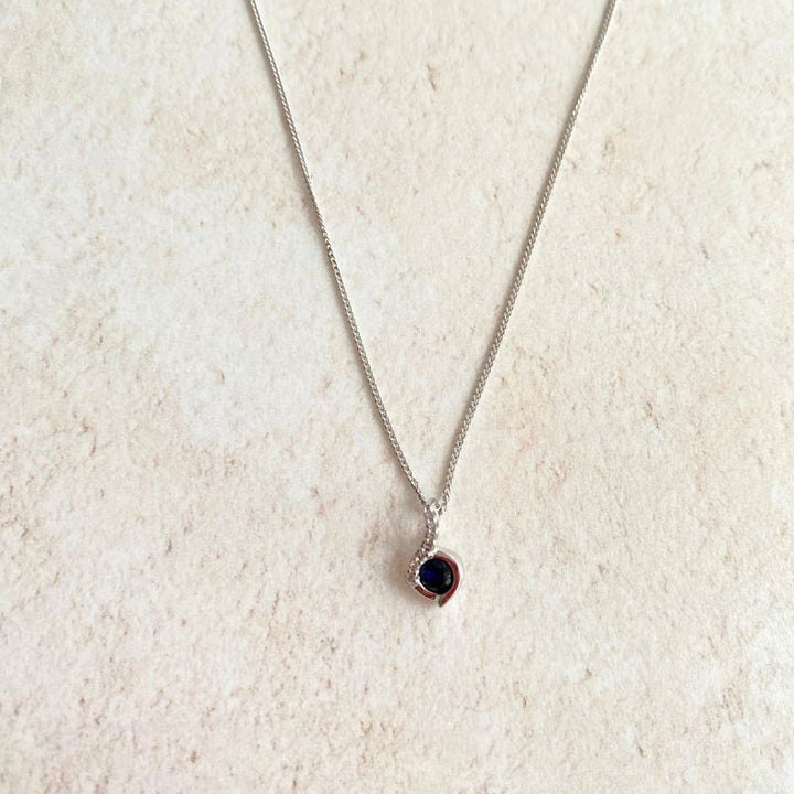 white gold sapphire & diamond pendant - Carathea jewellers