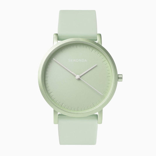 Sekonda Palette Ladies Green Watch with Rubber Strap 40395 Sekonda 