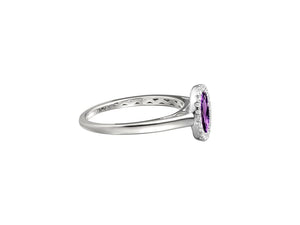 Silver Oval Amethyst Ring with Cubic Zirconia's Carathea 