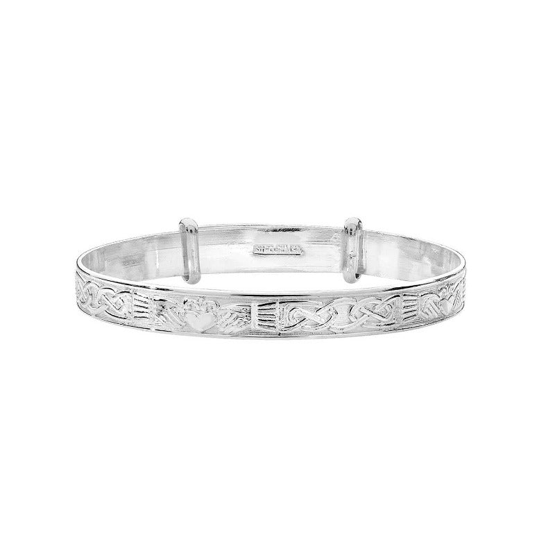 Silver Celtic Design Claddagh Expandable Babies Bangle