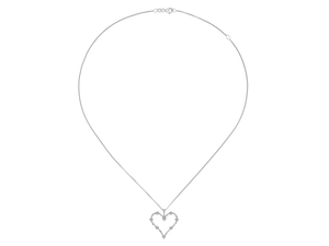 Silver Heart Pendant with Cubic Zirconia's Jewellery Necklaces Carathea
