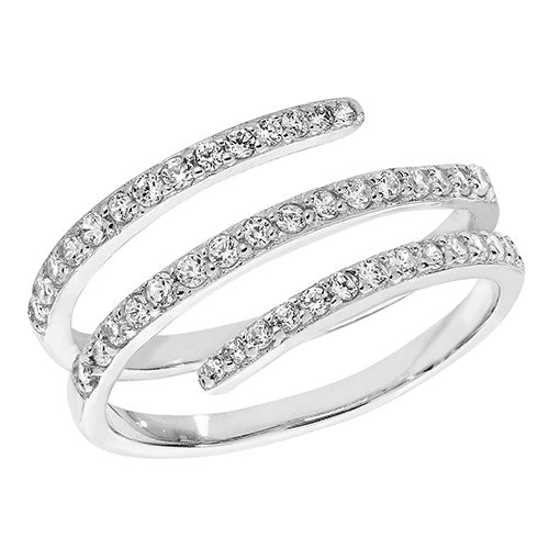silver and cz wrap around ring Carathea jewellers