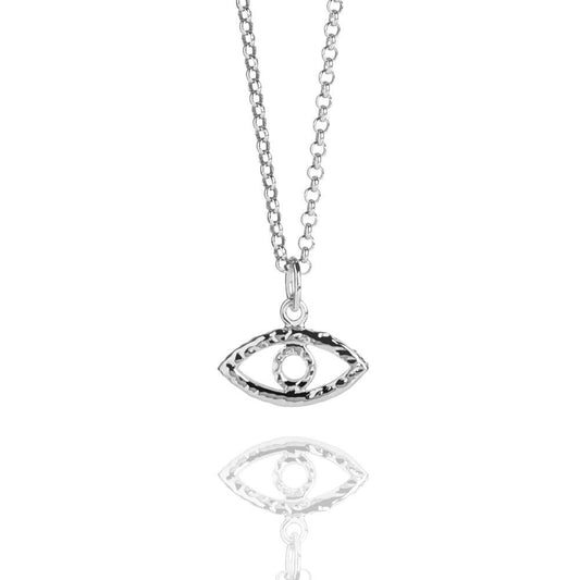 Silver Evil Eye Pendant by Muru Jewellery JoolsJewellery.co.uk 