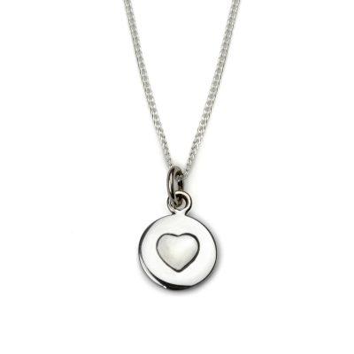 Silver Heart Disc Pendant Necklaces & Pendants Tales from the Earth