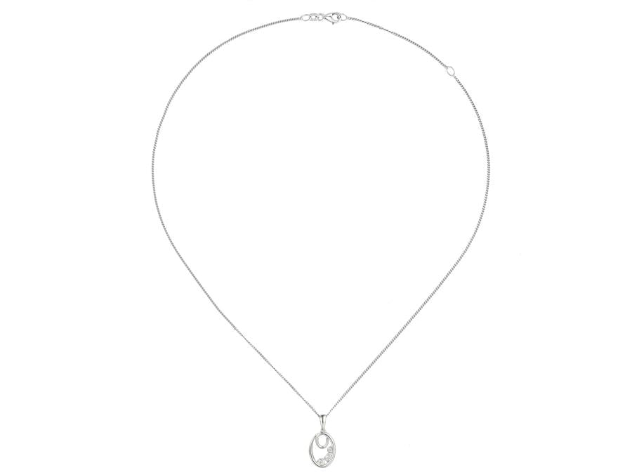 Silver Pendant with Three-Stones Cubic Zirconia AMORE