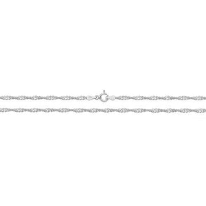 Silver Singapore Twist Chain Anklet Anklet Treasure House Limited 
