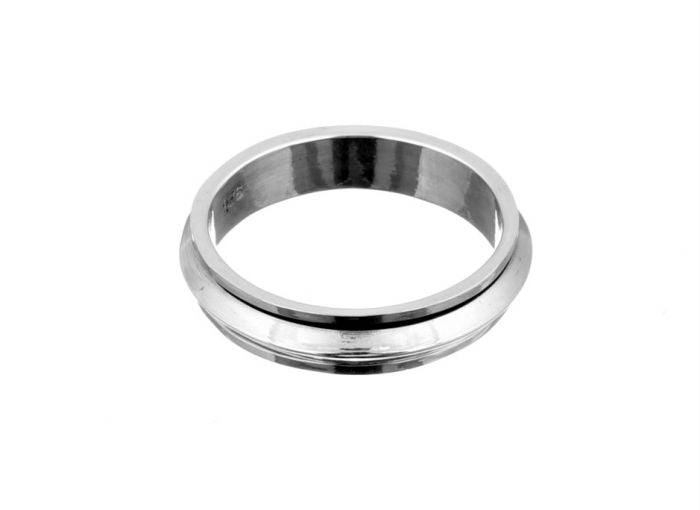 Silver men's spinner ring with raised central band Jewellery Carathea