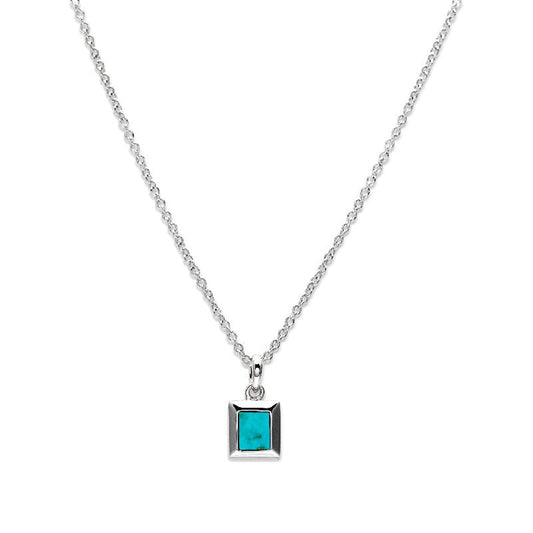 Silver and Turquoise Oblong Pendant Necklaces & Pendants Unique 