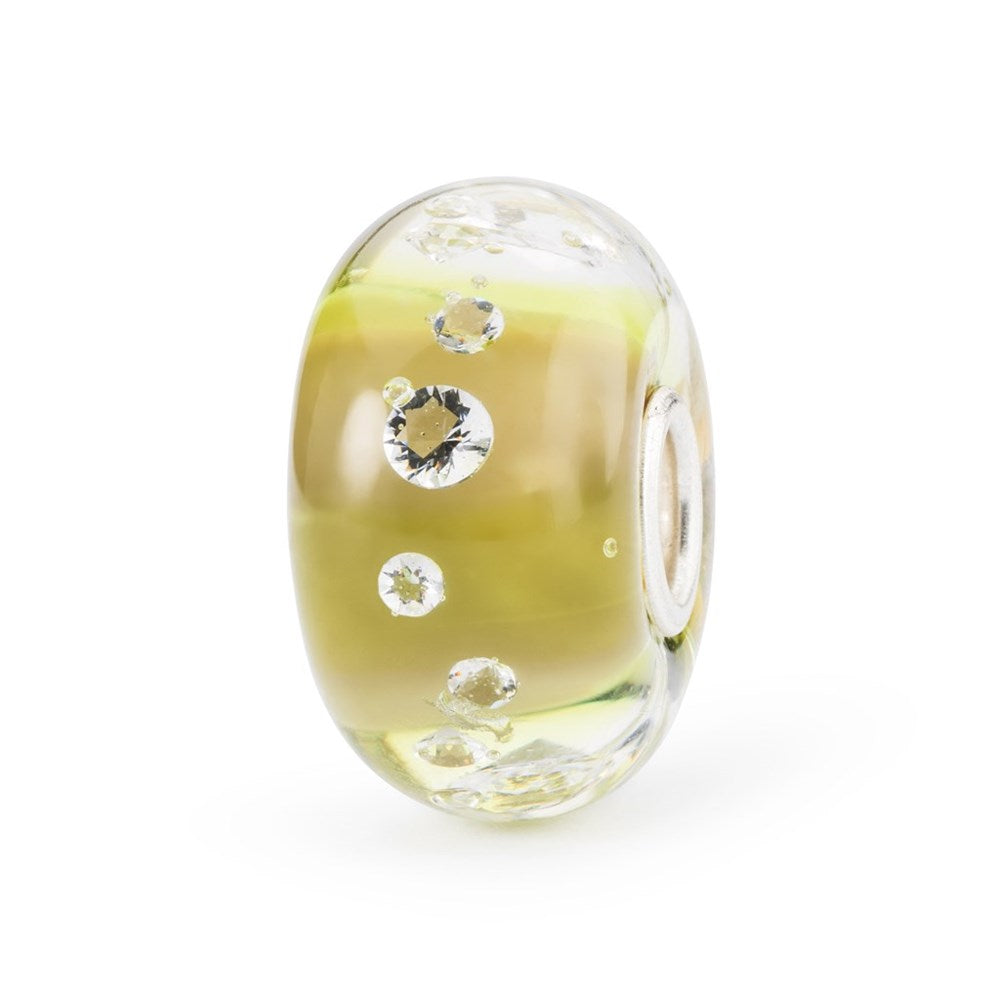 trollbeads yellow glass bead with CZ's Carathea jewellers